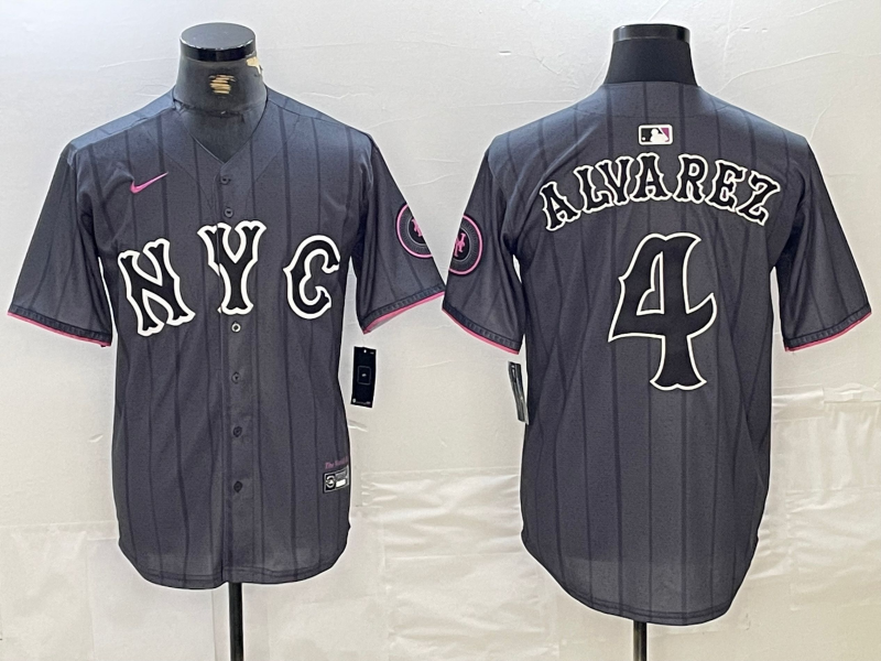 Men's New York Mets Francisco Alvarez #4 Graphite 2024 City Connect Limited Player Jersey1
