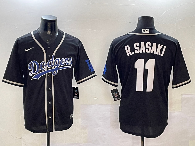 Men's Los Angeles Dodgers Roki Sasaki Black Player Game Jersey