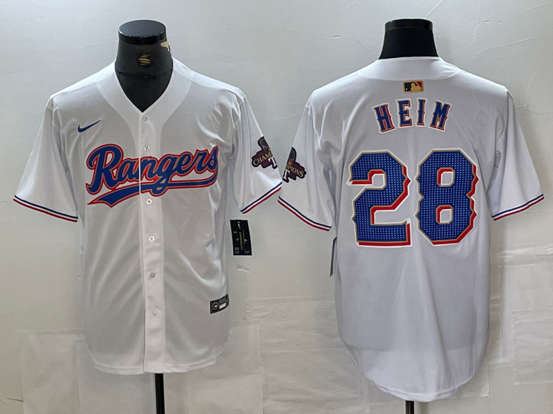 Men's Texas Rangers Jonah Heim White 2024 Gold Collection Limited Player Jersey