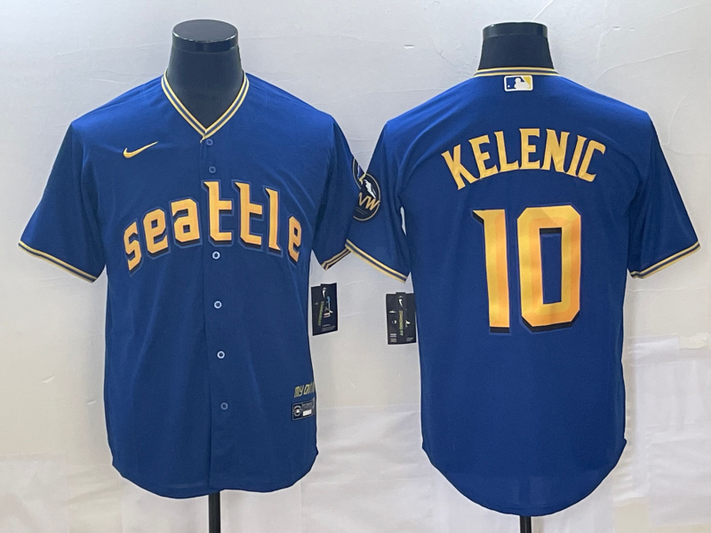 Men's Seattle Mariners Jarred Kelenic Royal 2023 City Connect Replica Jersey