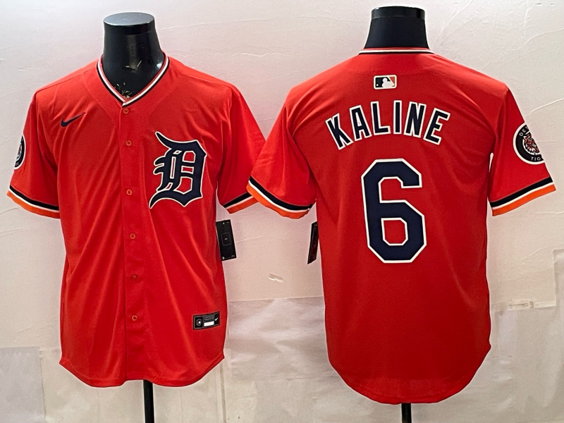 Men's Detroit Tigers Al Kaline #6 Orange Limited Player Jersey
