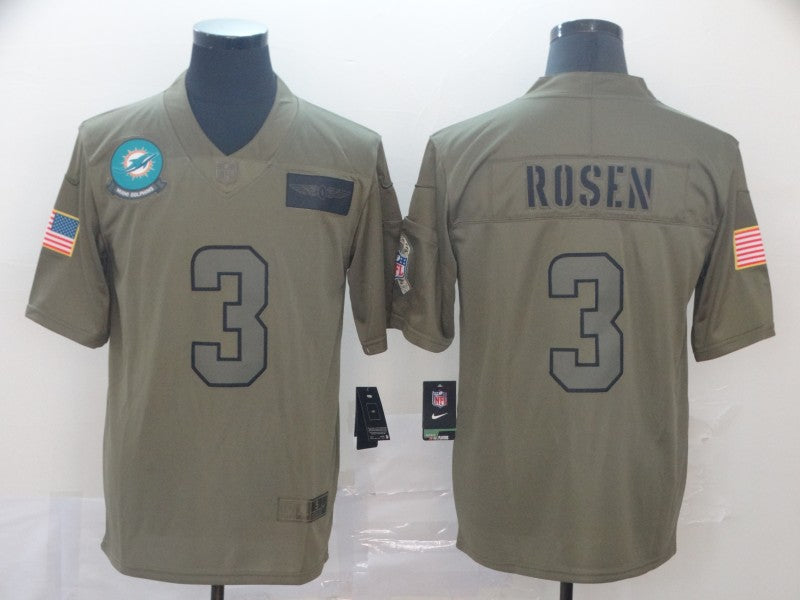 Men's Miami Dolphins Josh Rosen #3 Brown Game Jersey1