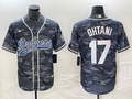 Men's Los Angeles Dodgers Shohei Ohtani Grey Camouflage Player Jersey Joint Edition