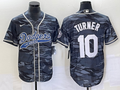 Men's Los Angeles Dodgers Justin Turner Grey Camouflage Player Jersey Joint Edition