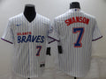 Men's Atlanta Braves Dansby Swanson White Stitched Player Jersey City Edition
