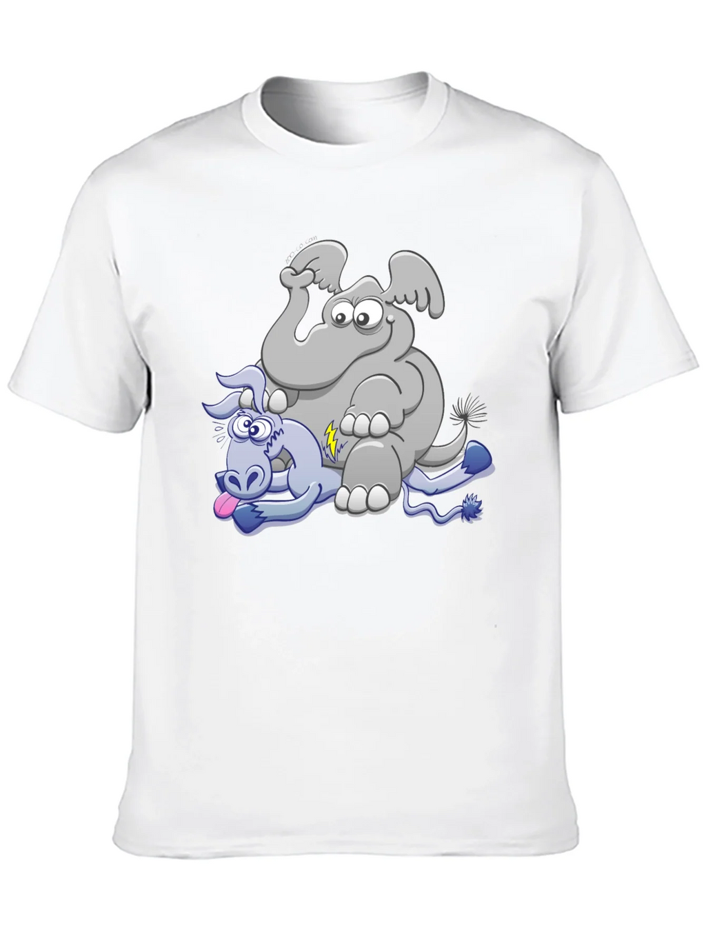 Elephant & Donkey Cartoon T-Shirt