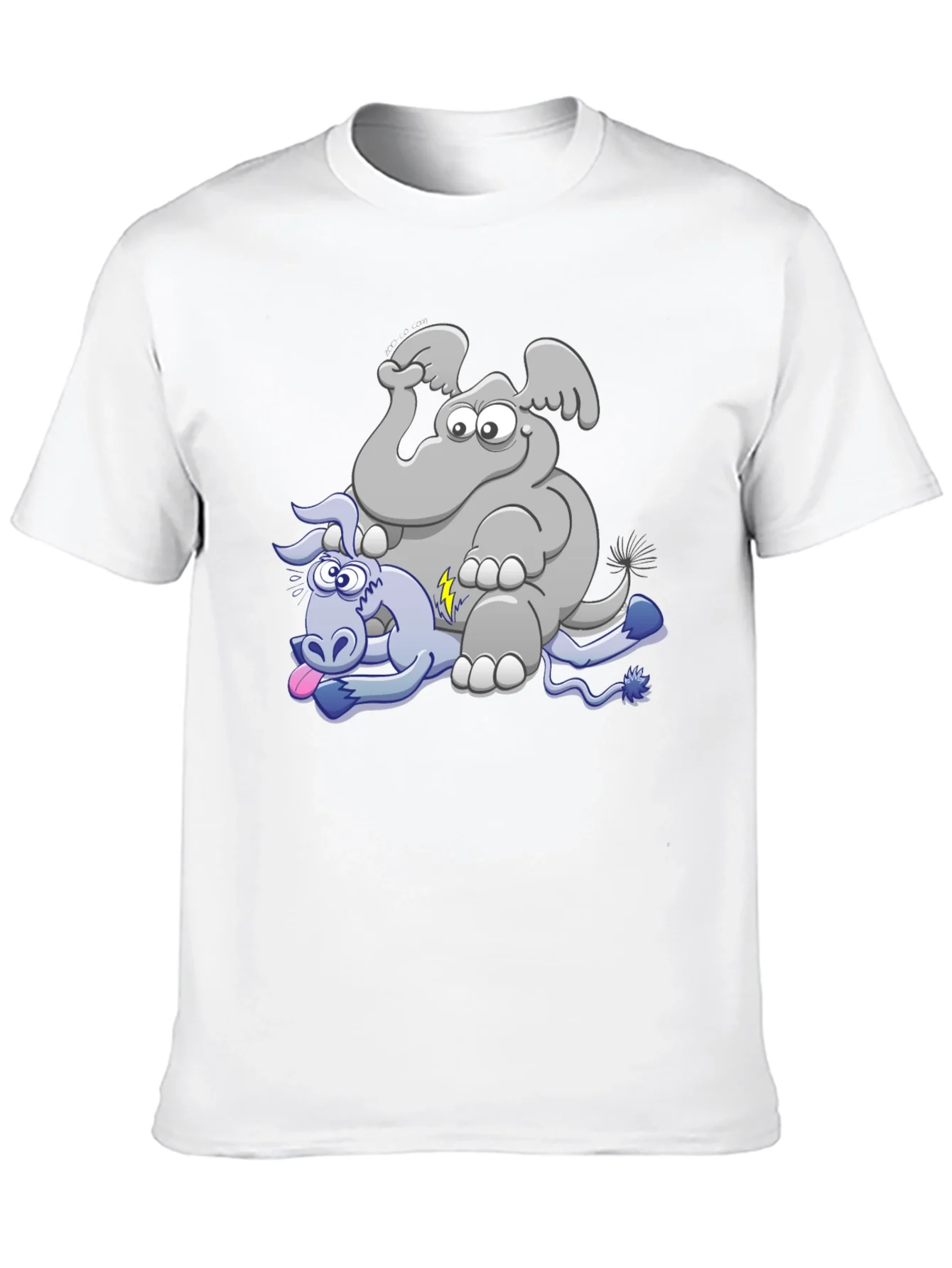 Elephant & Donkey Cartoon T-Shirt