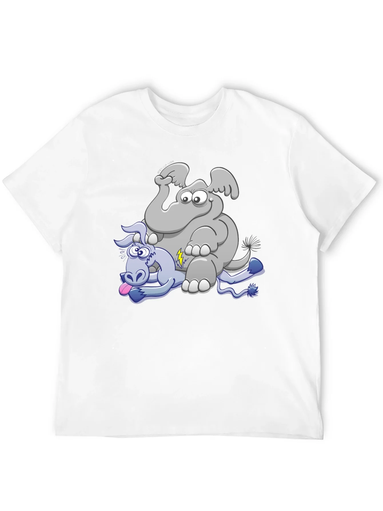 Elephant & Donkey Cartoon T-Shirt