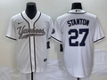 Men's New York Yankees Giancarlo Stanton White Player Jersey Joint Edition