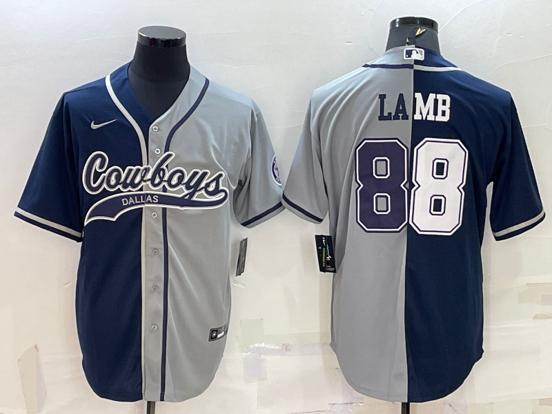 Men's Dallas Cowboys CeeDee Lamb Navy/Gray Game Jersey Joint Edition