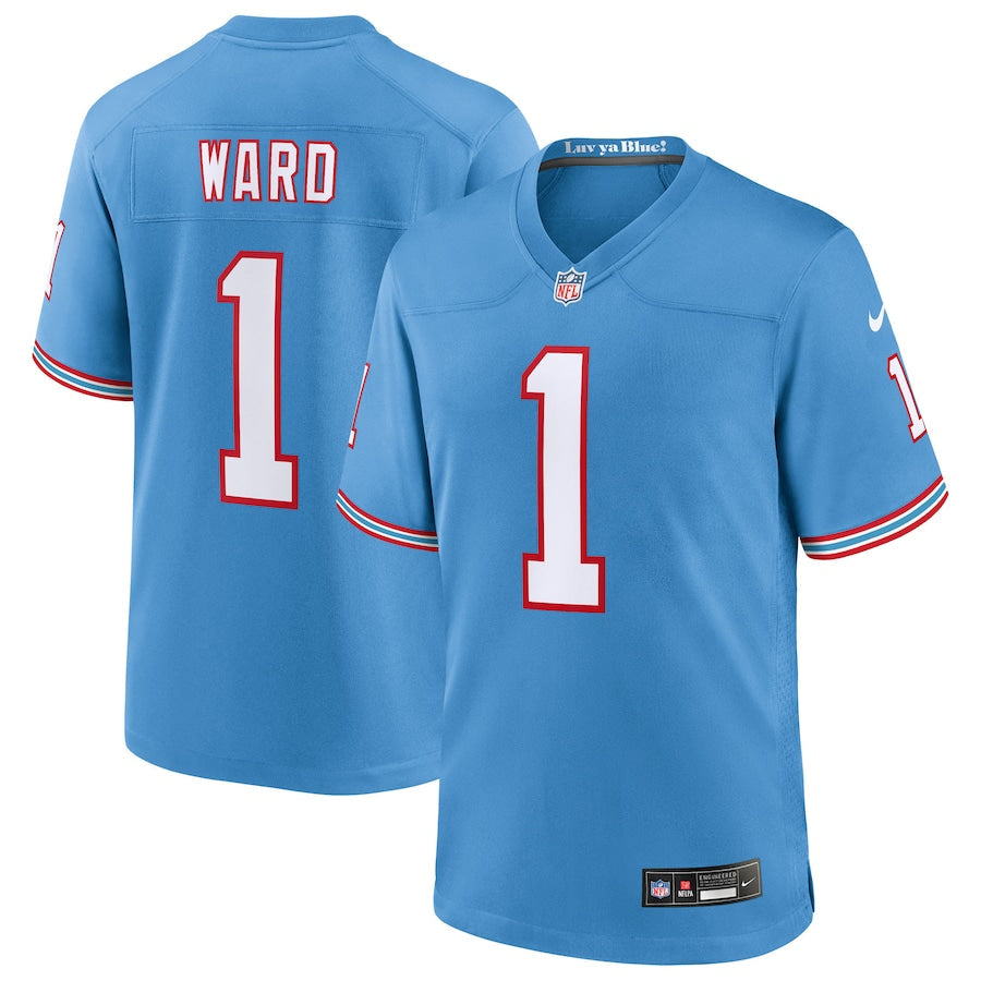 Tennessee Titans Cameron Ward  Light Blue 2025  Draft First Round Pick 2nd Alternate Game Jersey