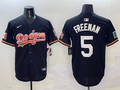 Men's Los Angeles Dodgers Freddie Freeman #5 Black Team Game Jersey