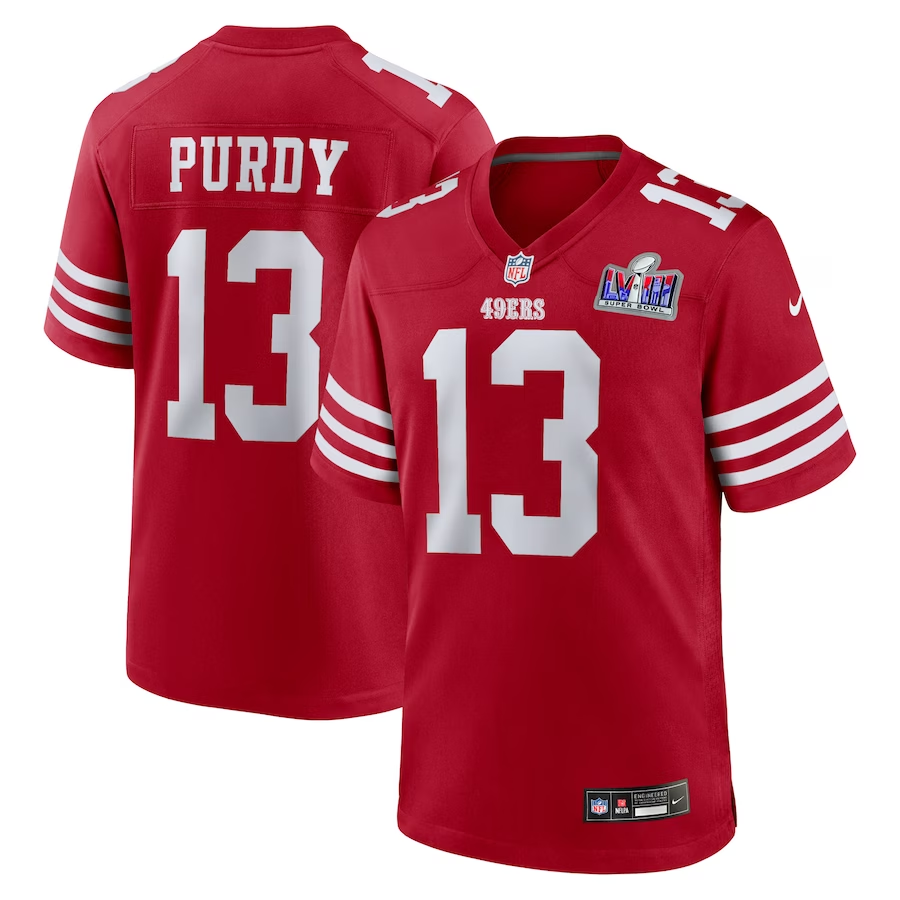 Men's San Francisco 49ers Brock Purdy Scarlet Super Bowl LVIII Game Jersey