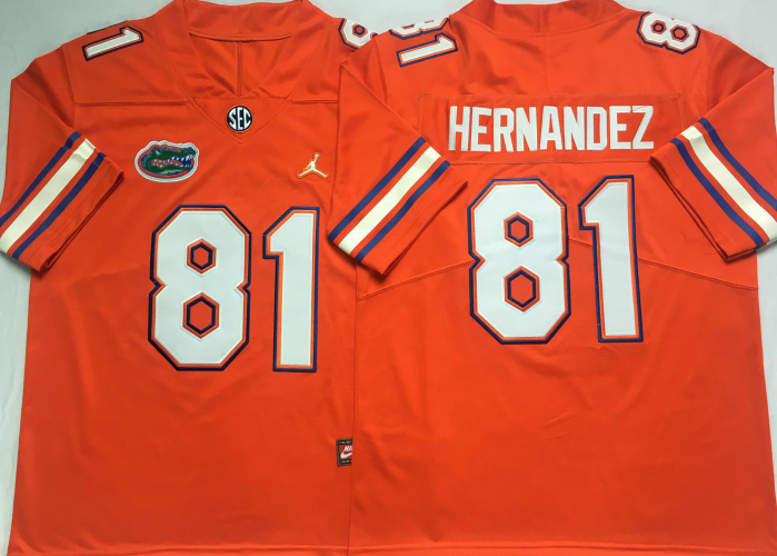 Men's Florida Gators Aaron Hernandez Orange Player Game Jersey