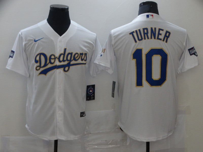 Men's Los Angeles Dodgers Justin Turner White Stitched Jersey