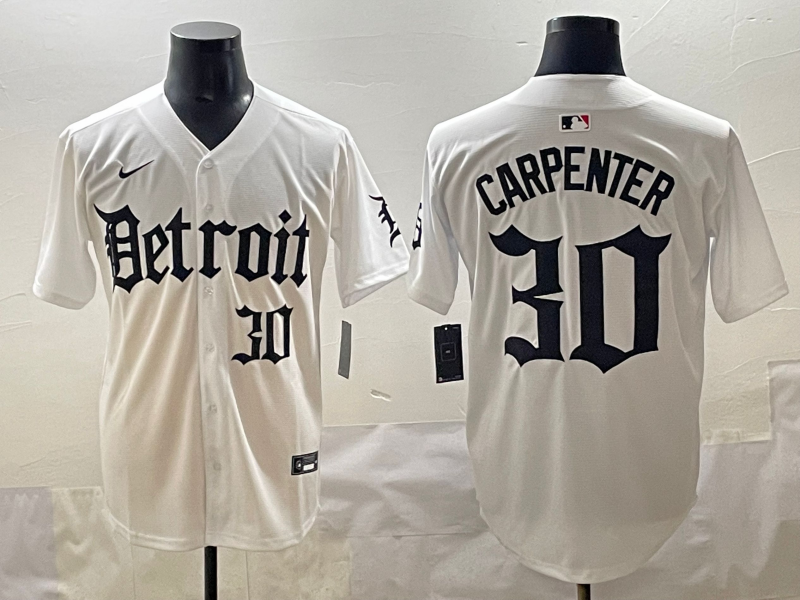 Men's Detroit Tigers Kerry Carpenter White Game Jersey