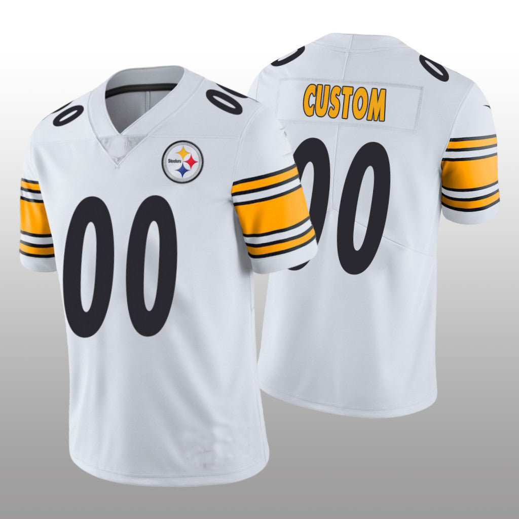 Men's Pittsburgh Steelers White Custom Game Jersey