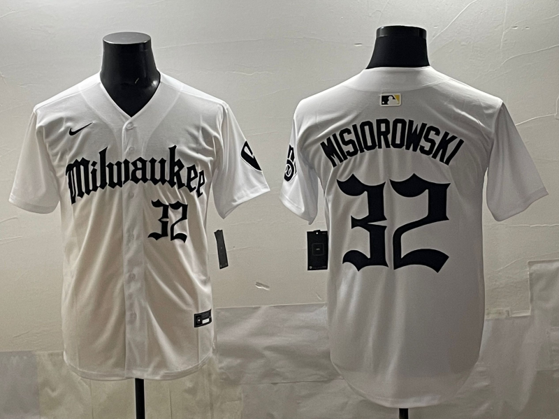 Men's Milwaukee Brewers Jacob Misiorowski White Replica Team Jersey