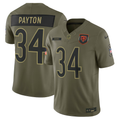 Men's Chicago Bears Walter Payton  Olive 2025 Salute to Service Retired Limited Jersey