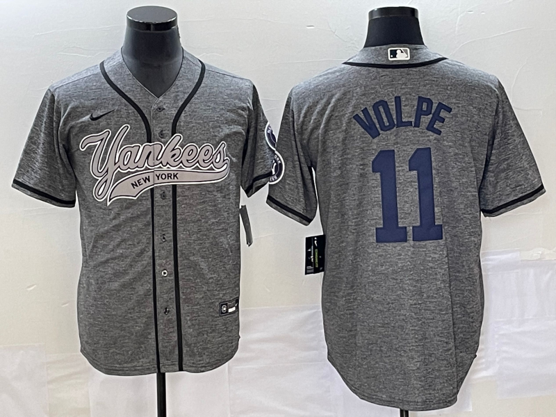 Men's New York Yankees Anthony Volpe Gray Game Jersey Joint Edition