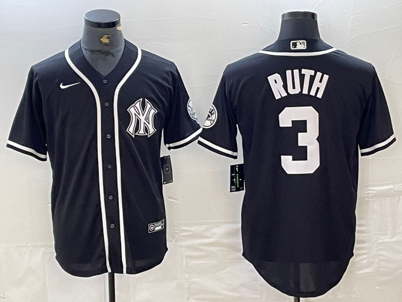 Men's New York Yankees Babe Ruth Black Limited Jersey
