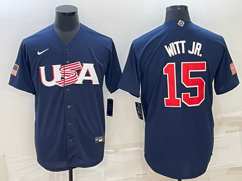Men's 2023 World Baseball Classic Bobby Witt Jr. USA Navy Jersey