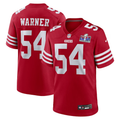 Men's San Francisco 49ers Fred Warner Scarlet Super Bowl LVIII Game Jersey