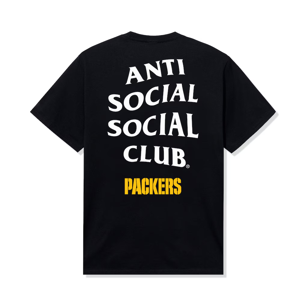 Green Bay Packers AntiSocialSocialClub x  Black Team T-Shirt