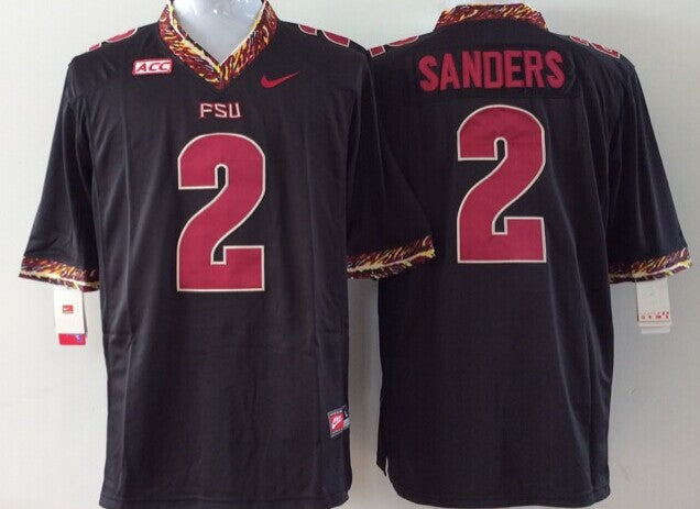 Men's Florida State Seminoles Deion Sanders Black Player Game Jersey