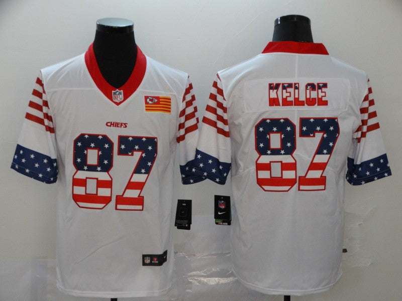 Men's Kansas City Chiefs Travis Kelce #87 White Alternate Game Jersey1