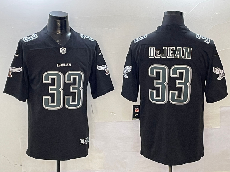 Men's Philadelphia Eagles Cooper DeJean Carbon Black Fashion Game Player Jersey