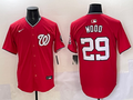 Men's Washington Nationals James Wood Red Replica Player Jersey