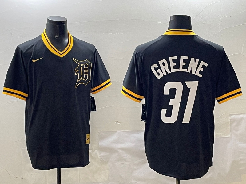 Men's Detroit Tigers Riley Greene Black Replica Player Jersey