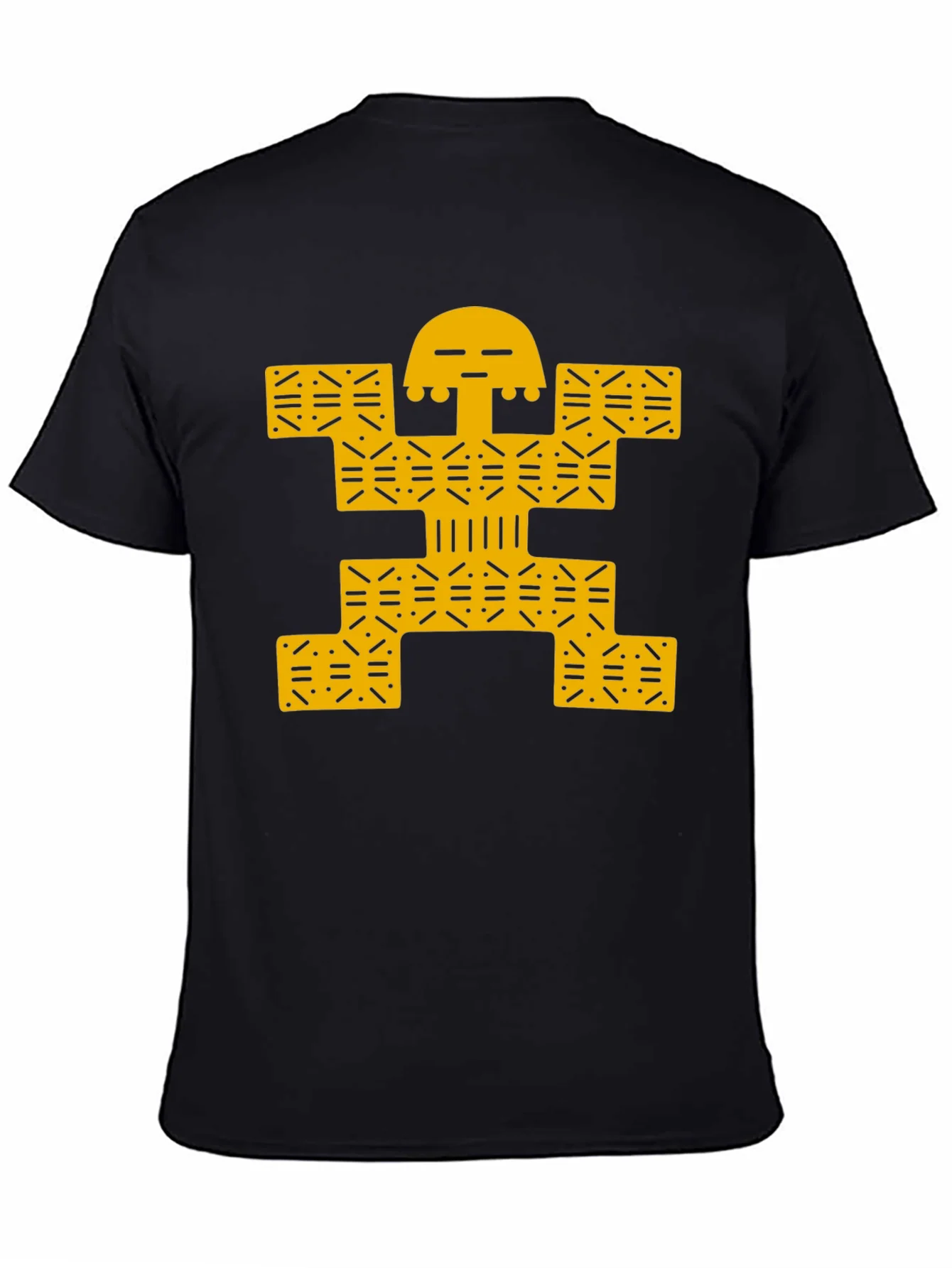 Modern Graphic Tee - Black with Gold Design