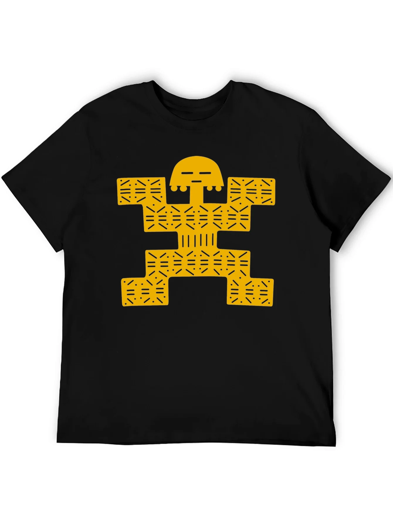 Modern Graphic Tee - Black with Gold Design