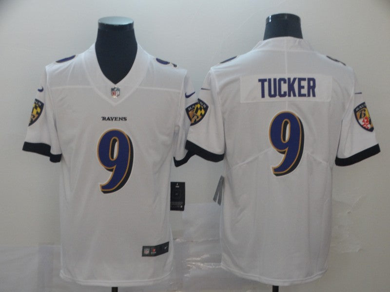 Men's Baltimore Ravens Justin Tucker White Game Player Jersey