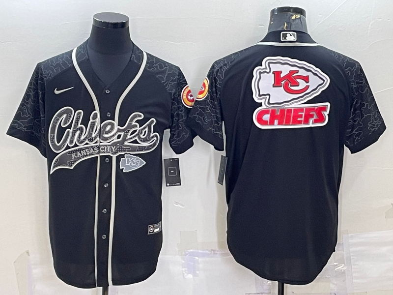 Men's Kansas City Chiefs Black RFLCTV Limited Jersey1