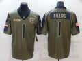 Men's Chicago Bears Justin Fields Brown Game Jersey