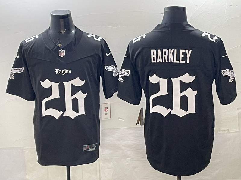 Men's Philadelphia Eagles Saquon Barkley Black Player Game Jersey