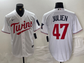 Men's Minnesota Twins Edouard Julien White Home Replica Player Jersey