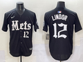 Men's New York Mets Francisco Lindor Black Game Player Jersey