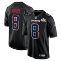 Men's New England Patriots Stefon Diggs Black Super Bowl LX Patch Carbon Fashion Game Jersey