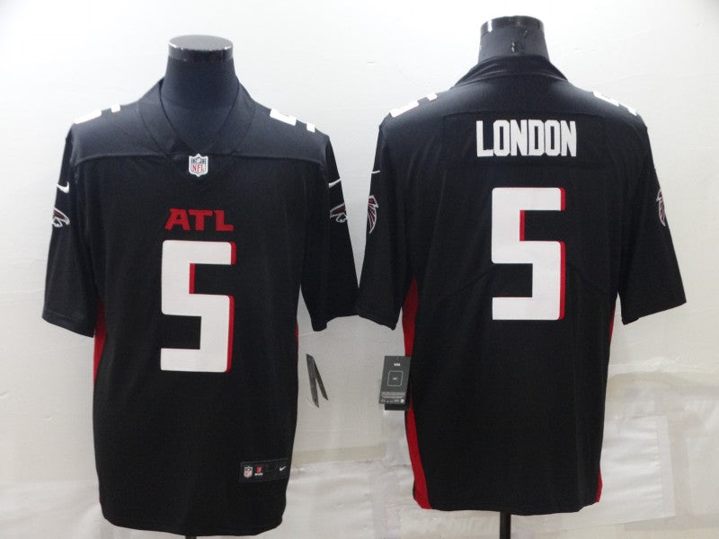 Men's Atlanta Falcons Drake London #5 Black Game Jersey1