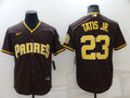 Men's San Diego Padres Fernando Tatis Jr. Brown Stitched Jersey