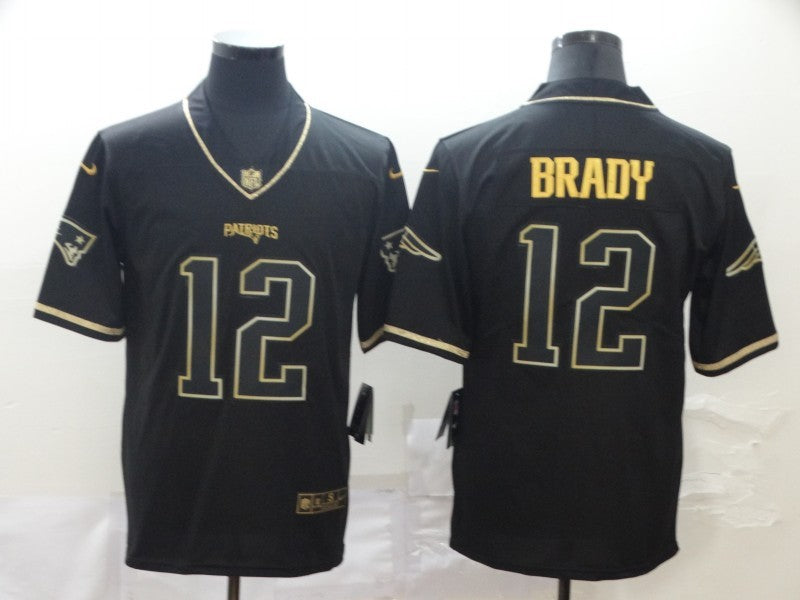 Men's New England Patriots #12 Tom Brady Black Game Player Jersey1