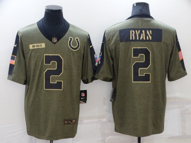 Men's Indianapolis Colts Matt Ryan #2 Brown Game Jersey1
