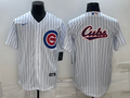 Men's Chicago Cubs1 White Home Replica Player Jersey