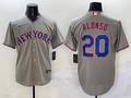 Men's New York Mets Pete Alonso #20 Gray Replica Player Jersey1