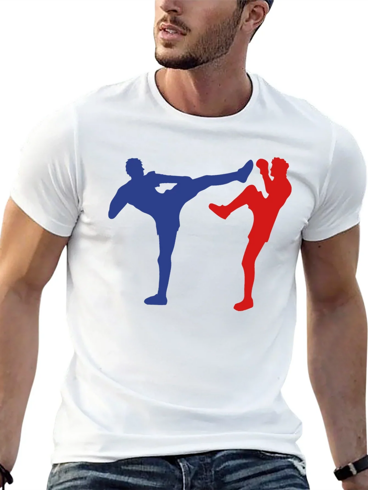 Kickboxing T-Shirt - Martial Arts Silhouette Tee
