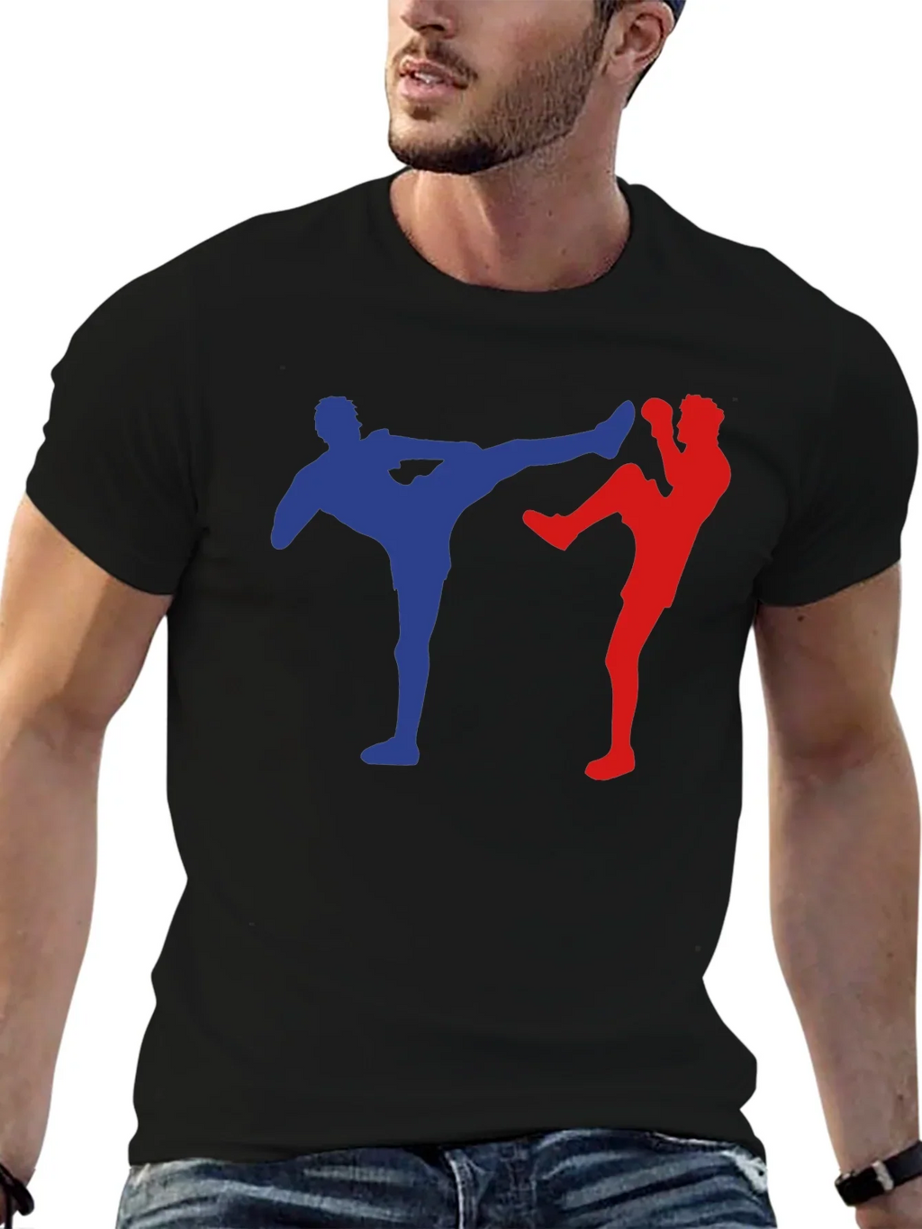 Kickboxing T-Shirt - Martial Arts Silhouette Tee